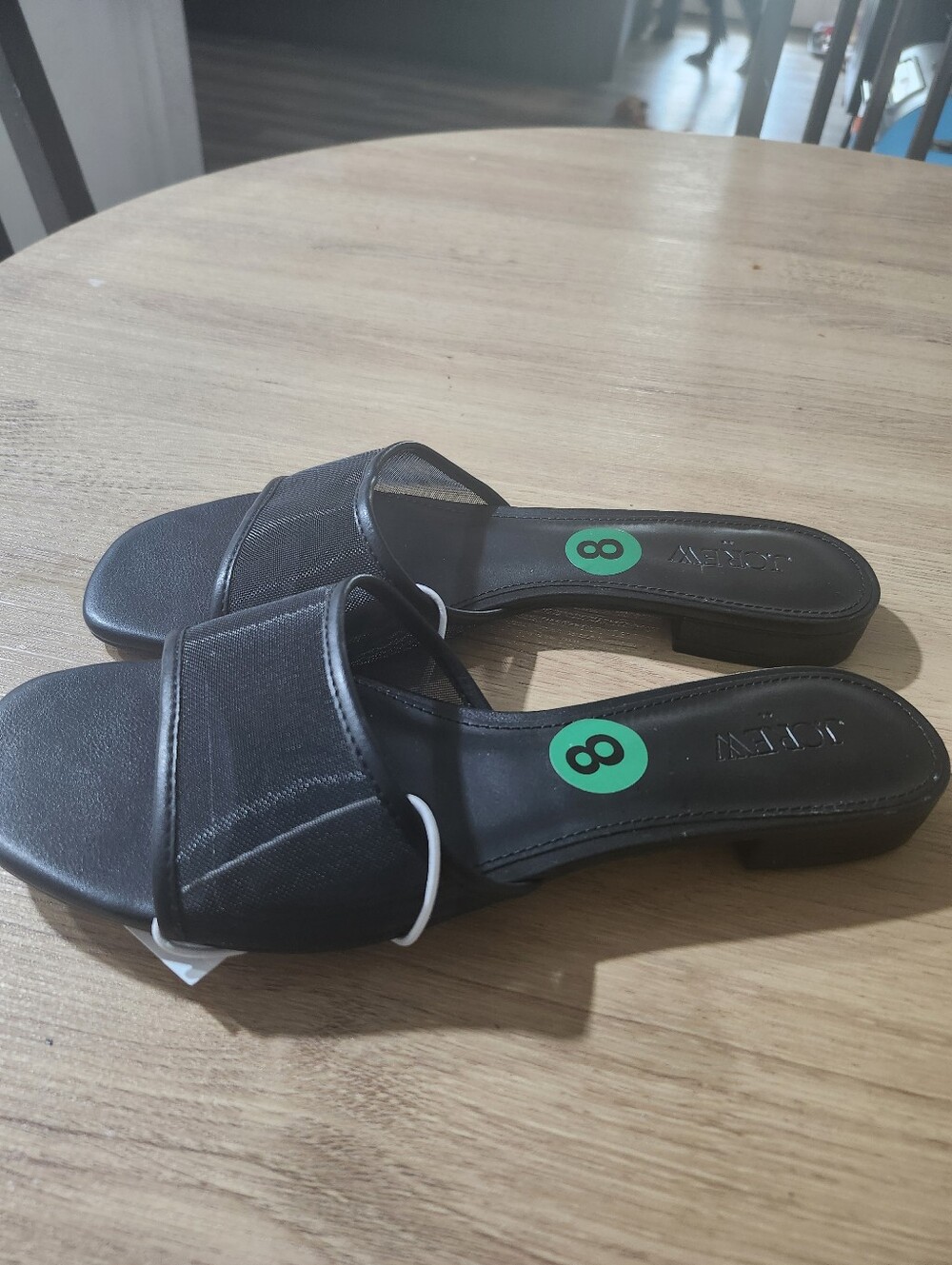 J Crew Black Mesh Slide Sandals